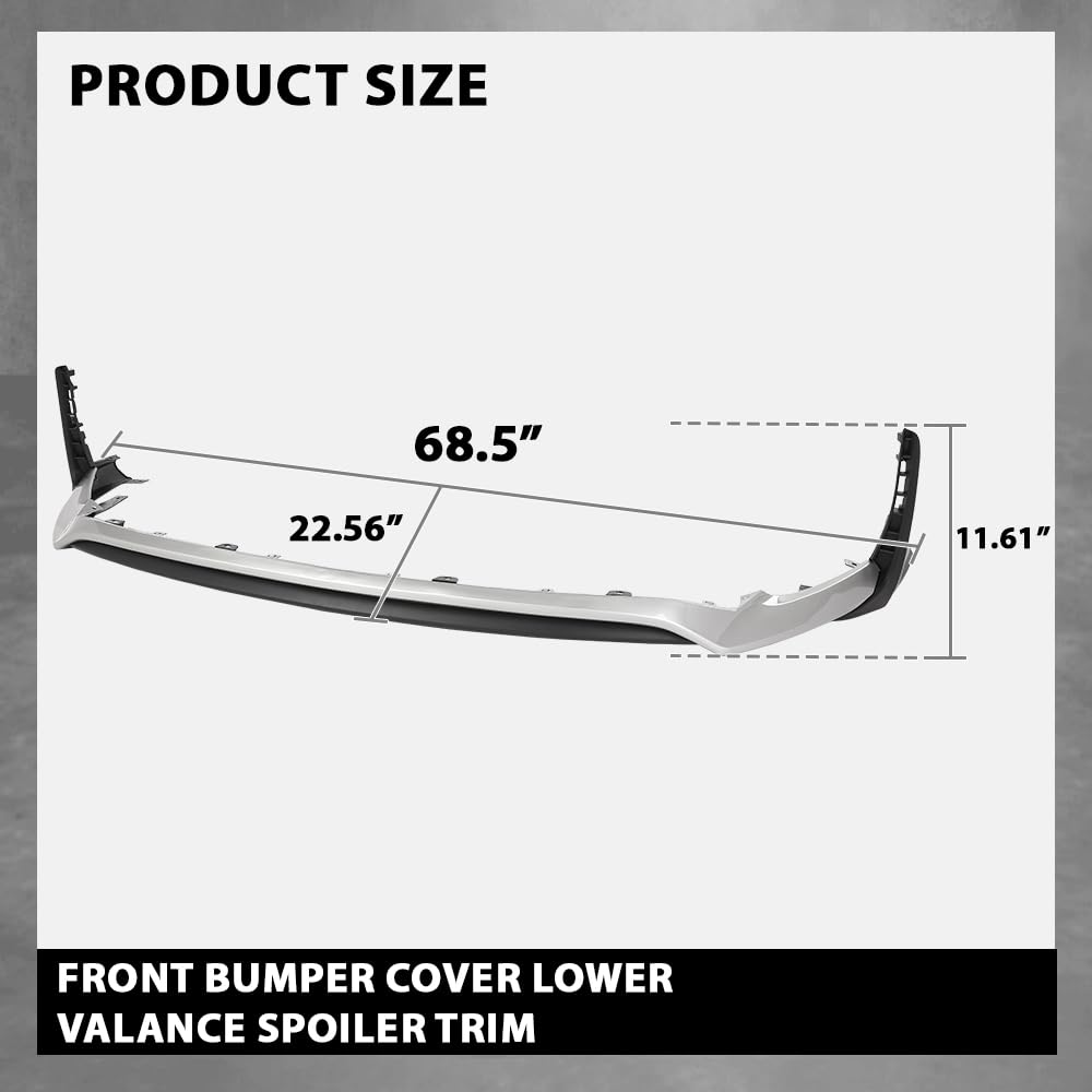 G-PLUS Front Bumper Lower Valance Spoiler Trim Compatible with LX NX200 NX300 F Sport Type Only 2015-2017 LX1093104, LX1095101, 52412-78010, 52411-78020, 5241178020, 5241278010 Chrome Black