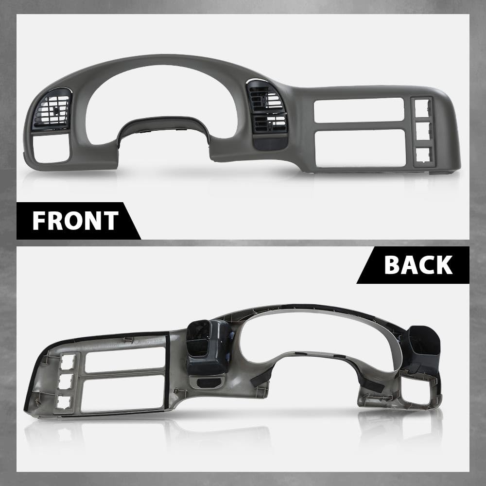 G-PLUS Dash Radio Cluster Trim Bezel Panel Compatible with Chevy Astro GMC Safari 1995-2005 15718197 Gray