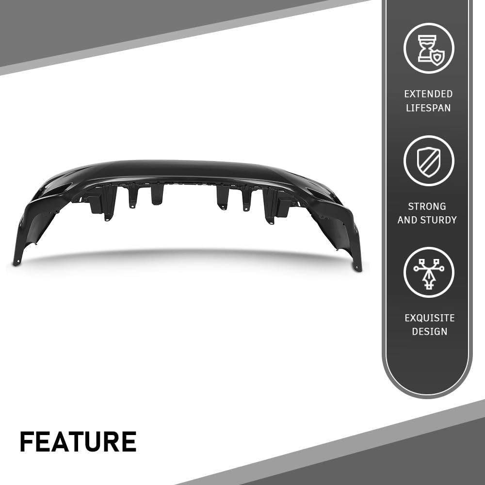 G-PLUS Rear Bumper Cover Fascia Compatible with LX CT200h Base F Sport 2014-2017 w/o Parking Aid Sensor, 5215976904, LX1100173, Primed Black