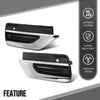 G-PLUS Bumper Fog Light Grille Grill Trim Front Left & Right Side Compatible with Volvo XC90 2020-2024 31663514, 31663515 Chrome Black