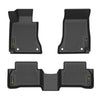 TPE Floor Mats Compatible with Benz C-Class Sedan 2015-2021 Only, Not Fit Coupe Or Cabriolet, 1st & 2nd Row All Weather Floor Mats Liner Cargo Liner Waterproof Black