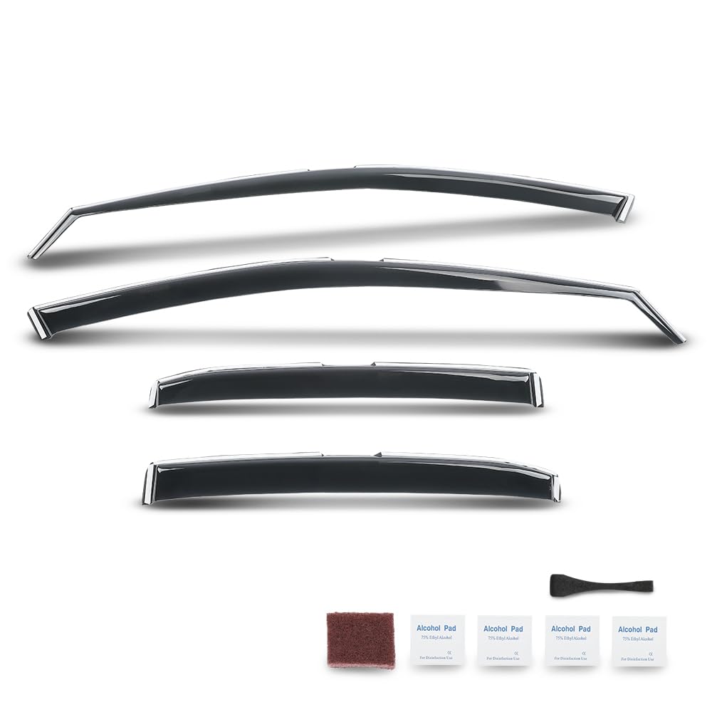 G-PLUS in-Channel Side Window Vent Visor Deflectors Rain Guards Compatible with Toyota Camry 2018-2024 Impact-Resistant PC 4 PCS Smoky