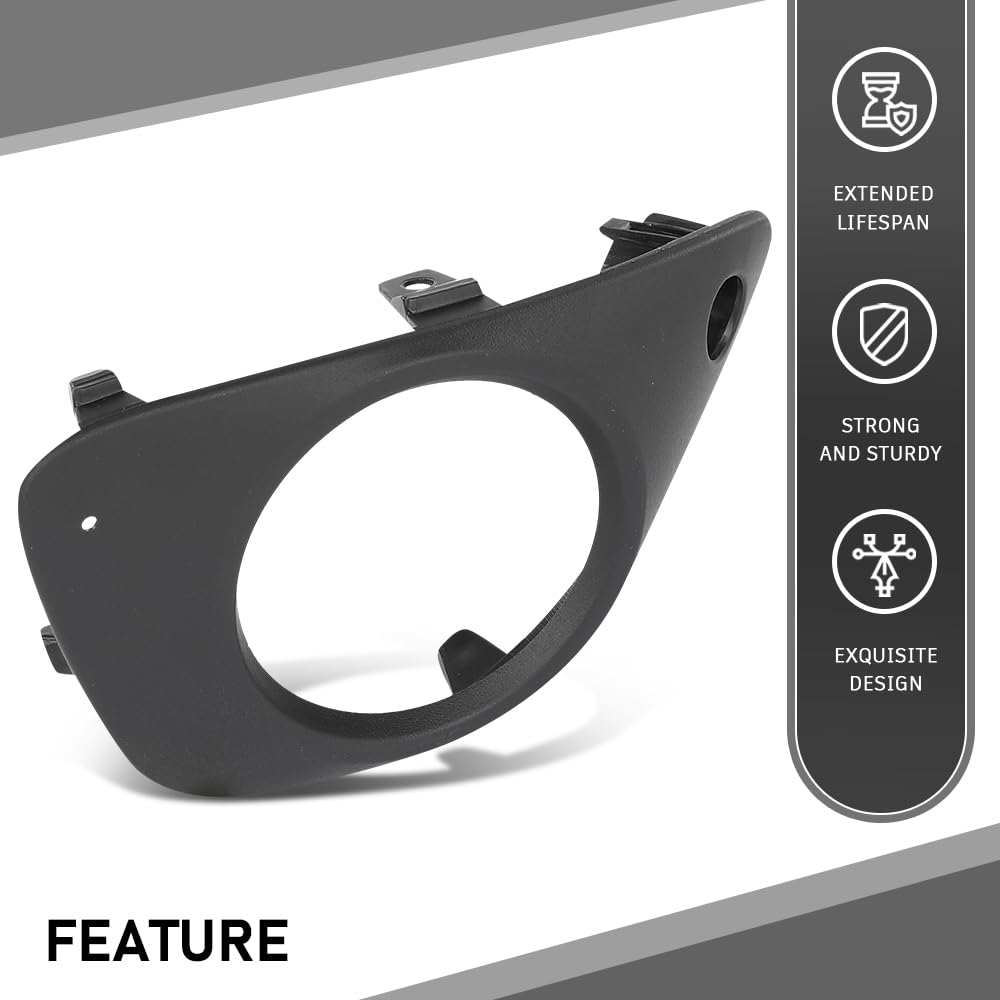 G-PLUS Left Fog Light Cover Lamp Bezel, Compatible with Porsche Macan Base and S Model 2015-2018, Driver Side, 95B807795B, 95B807795