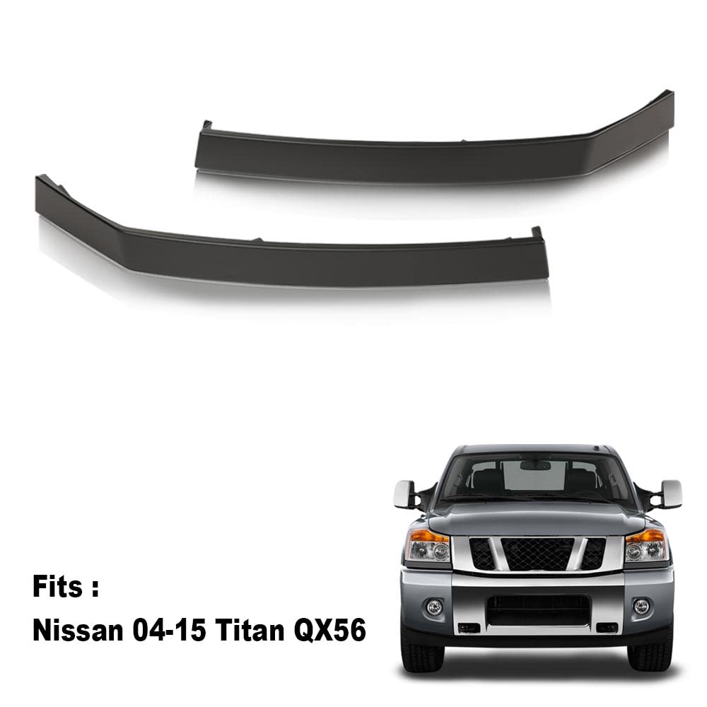 G-PLUS Headlight Molding Trim Lower Filler Set Compatible with 2004-2015 Nissan Armada Titan QX56,622357S300,622347S300 Pair Driver & Passenger Side