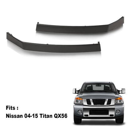 G-PLUS Headlight Molding Trim Lower Filler Set Compatible with 2004-2015 Nissan Armada Titan QX56,622357S300,622347S300 Pair Driver & Passenger Side
