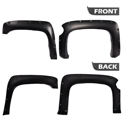 G-PLUS Upgrade Fender Flares Compatible with Chevy Silverado 1500 2007-2013 (For 69.3" Short Bed Crew Cab) Not Fit 07 Classic Models & GMC Sierra Wheel Cover Smooth Pocket Riveted 4 PCS