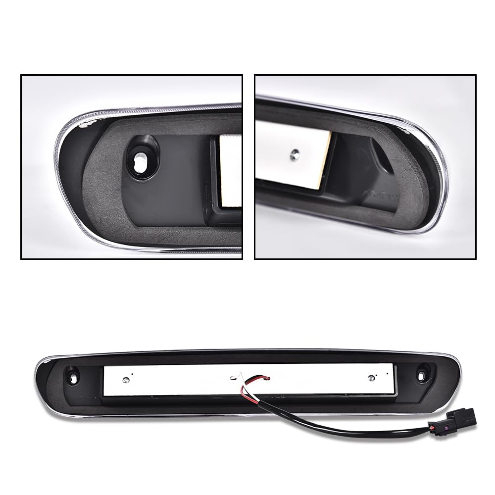 G-PLUS LED Third Brake Light Compatible With 07-14 Chevy Silverado/GMC Sierra,3RD LED Bar Brake/Cargo Light,Type X (Clear lens Black Housing Amber Reflector)