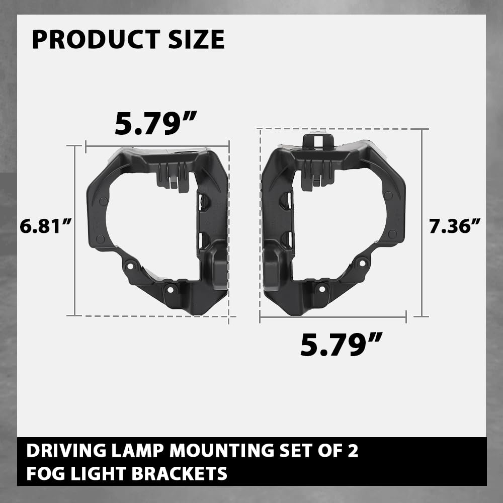 G-PLUS Fog Light Brackets Driving Lamp Mounting Set of 2 Left & Right Side Pair Compatible with LX CT200h (submodel: Base, F Sport) 2014-2017 5212576030, 5212676030, LX2602109, LX2603109 Black