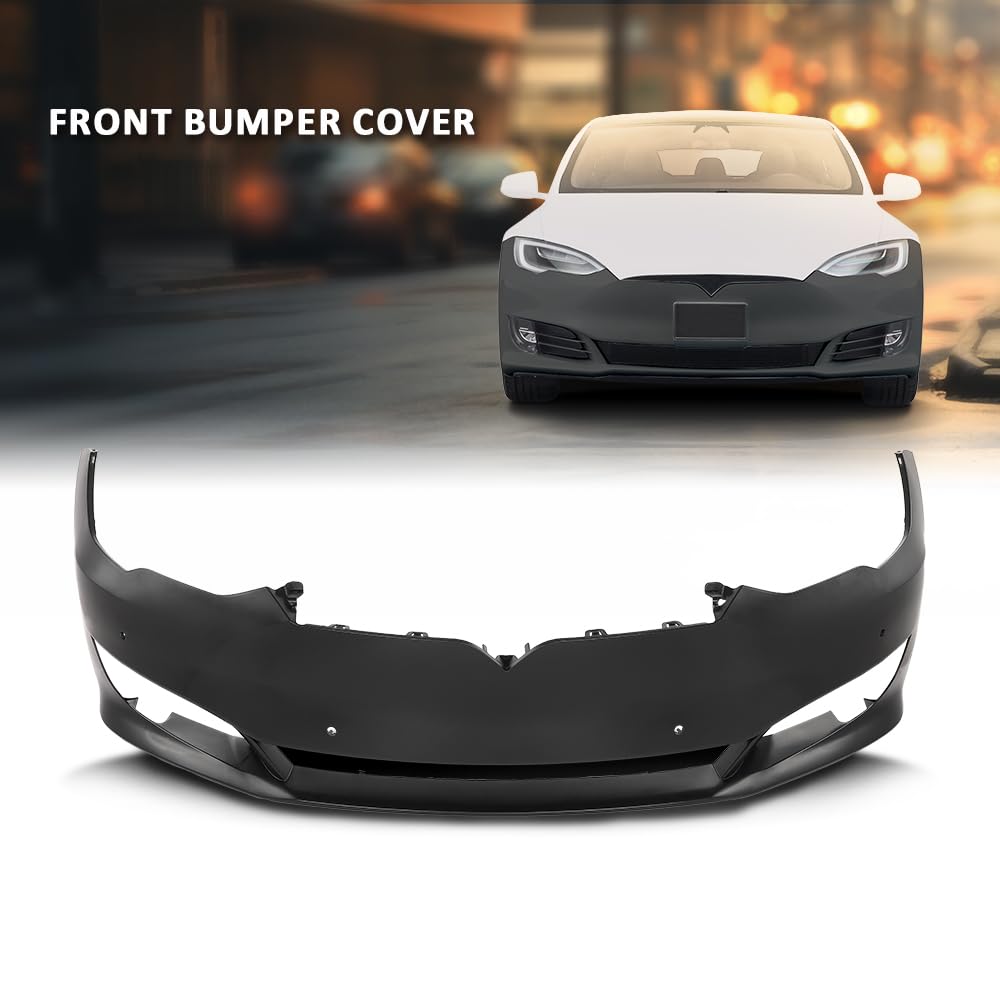 G-PLUS Front Bumper Cover Compatible with Tesla Model S 2016-2020 Black