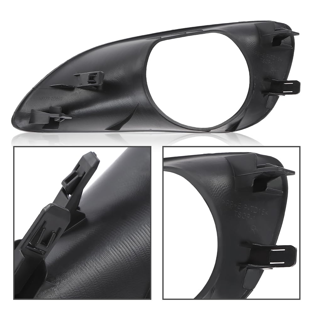 G-PLUS Front Bumper Fog Light Driving Lamp Cover Trim Compatible with Toyota Yaris Sedan 2007-2013/Fit Toyota Vios Limo (XP90) 2007-2013/Fit Belta 2006-2012 52127-0D190, 52128-0D090
