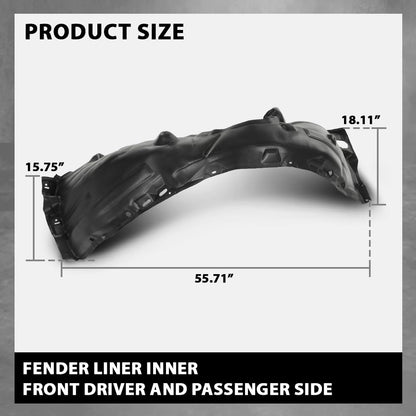 G-PLUS Front Left+Right Fender Liner Inner Splash Shield Compatible with Toyota Camry 2018-2020 2Pcs 5387606260