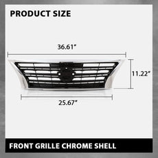 G-PLUS Grille Front Bumper Upper for Nissan Sentra SR 2013-2015 Chrome Insert Product Details