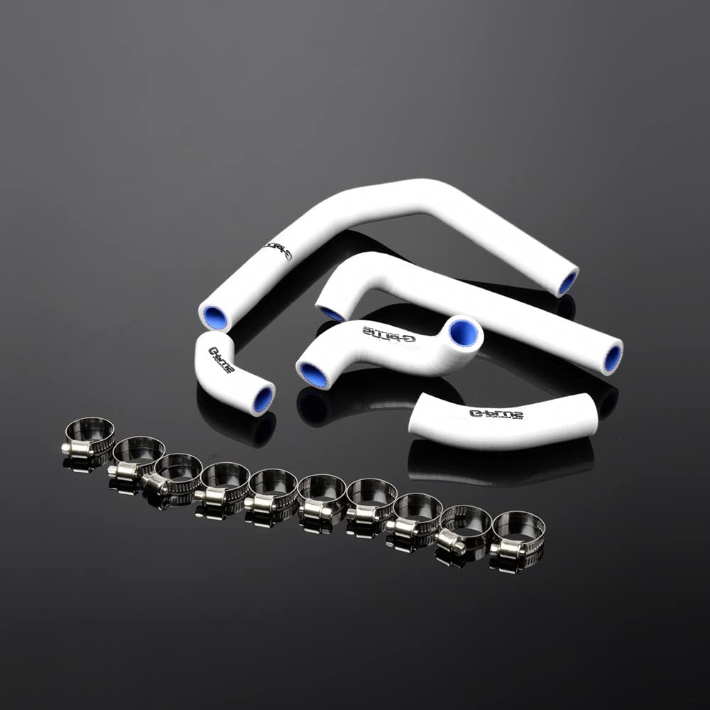 G-PLUS Silicone Radiator Coolant Hose Kit Clamps Compatible With Honda CR250R 2005 2006 2007 White