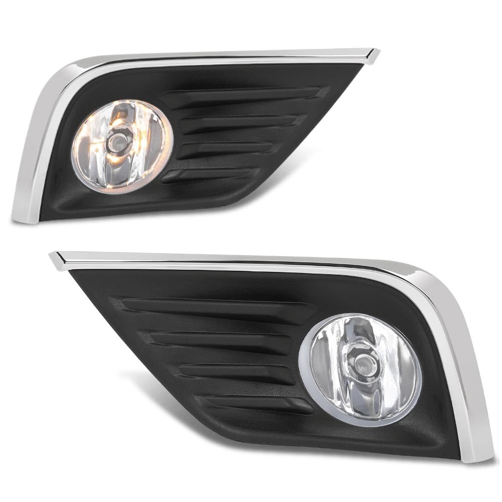 G-PLUS Front Bumper Fog Lights Lamps Assembly Left and Right Side W/Wiring Harness Compatible with Nissan Altima 4-Door 2016-2018 261558990A, 261508990A, 622579HS0B, 622569HS0B Black