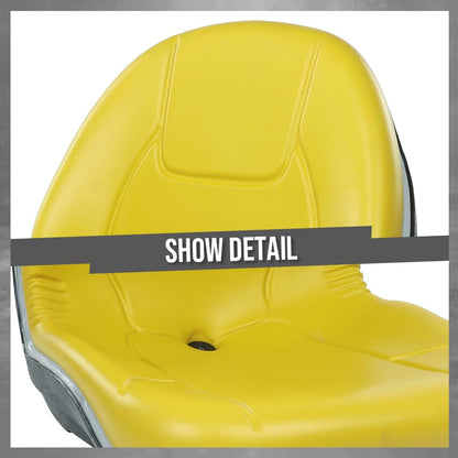 G-PLUS High Back Tractor Seat Compatible with John Deere Compact Utility Tractors: 655, 755, 756, 855 for 2305, 2320, 2520, 2720, Might Have to Replace Existing Kill Switch Yellow