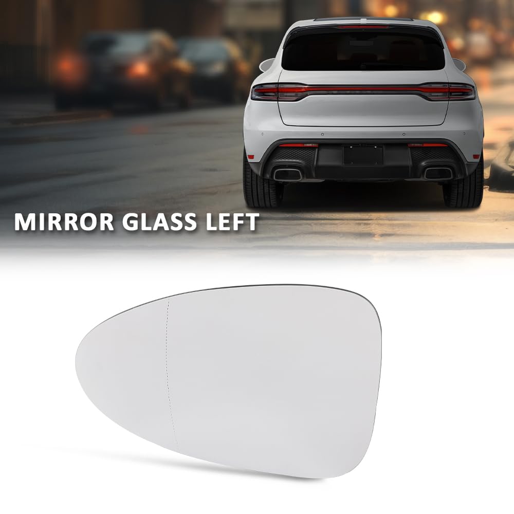 G-PLUS Driver Left Side Mirror Glass Compatible with Porsche Macan 2015 2016 2017 2018 2019 2020 2021 95B857521H, 95B-857-521-G White