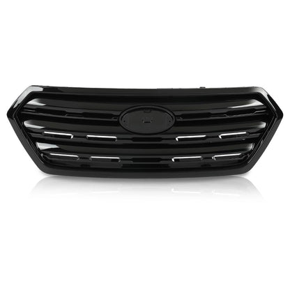G-PLUS Front Bumper Grill Grille Compatible with Subaru Outback 2015-2017 Glossy Black 91121AL05A