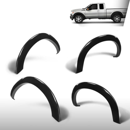 G-PLUS 4PCS Fender Flares Compatible with Ford F250 F350 Super Duty 2011-2016, Left & Right Wheel Trim Opening Molding, Factory Style