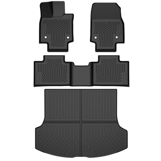 G-PLUS 4PCS Floor Mats Cargo Liner Compatible with Lexus RX500 2023 All Weather Floor Cargo Liners Waterproof Black 1st & 2nd & 3rd Row
