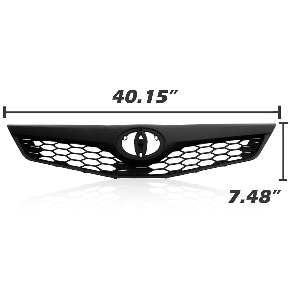 G-PLUS Front Upper Bumper Hood Grill Grille Assembly Compatible with Toyota Camry SE XSE Sedan 4-Door 2012 2013 2014 5310106340C0, TO1200354