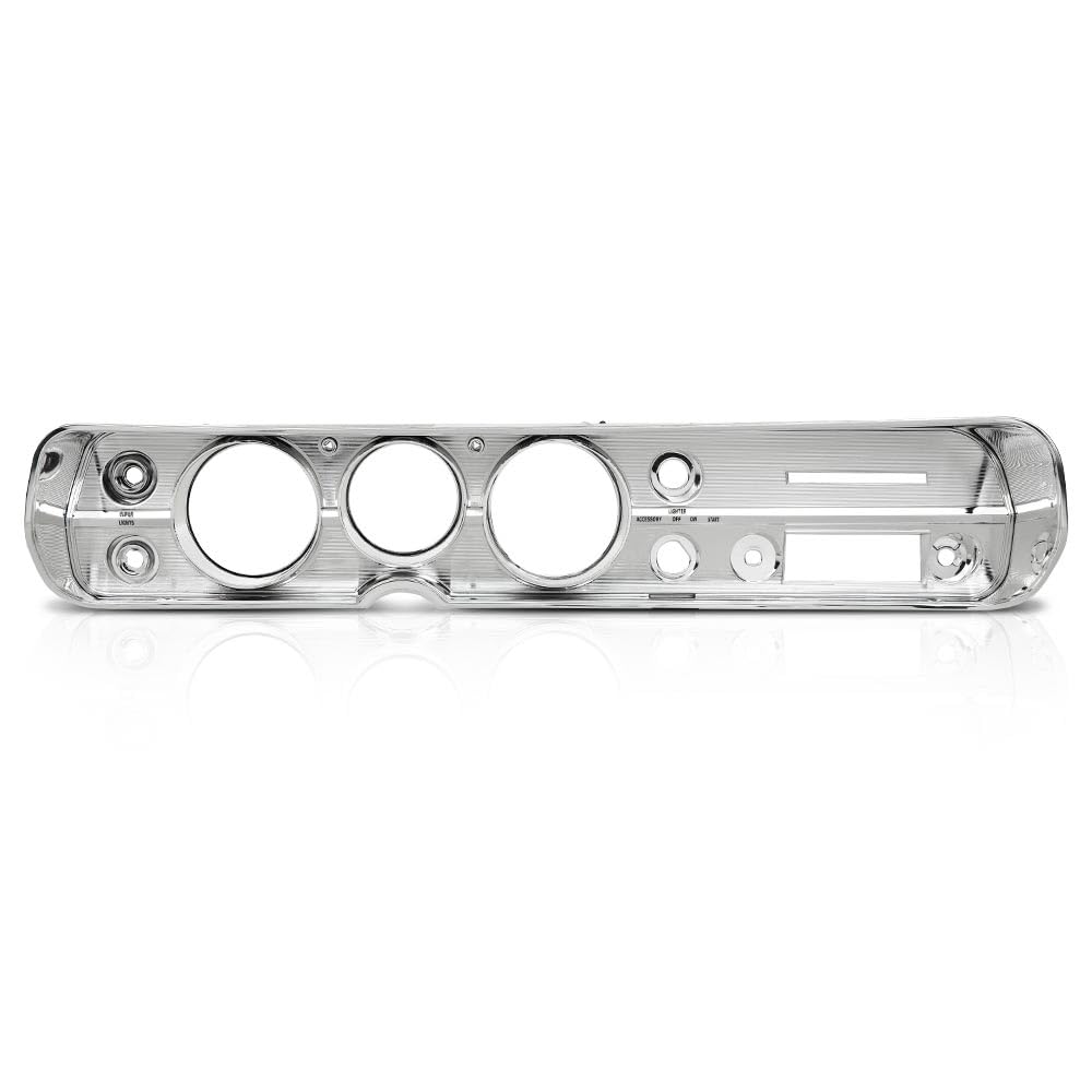G-PLUS Dash Bezel Compatible with 1965 Chevy Chevelle El Camino without A/C Silver