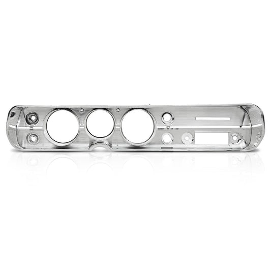 G-PLUS Dash Bezel Compatible with 1965 Chevy Chevelle El Camino without A/C Silver