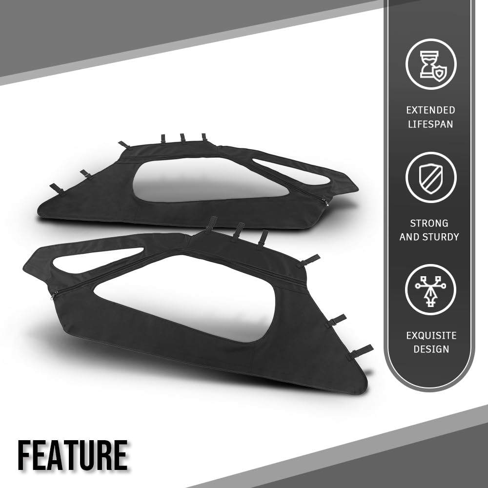 G-PLUS Soft Upper Doors Cab Enclosure Windows Fit RZR PRO XP Ultimate/Premium 2022-2024 2884664 Black