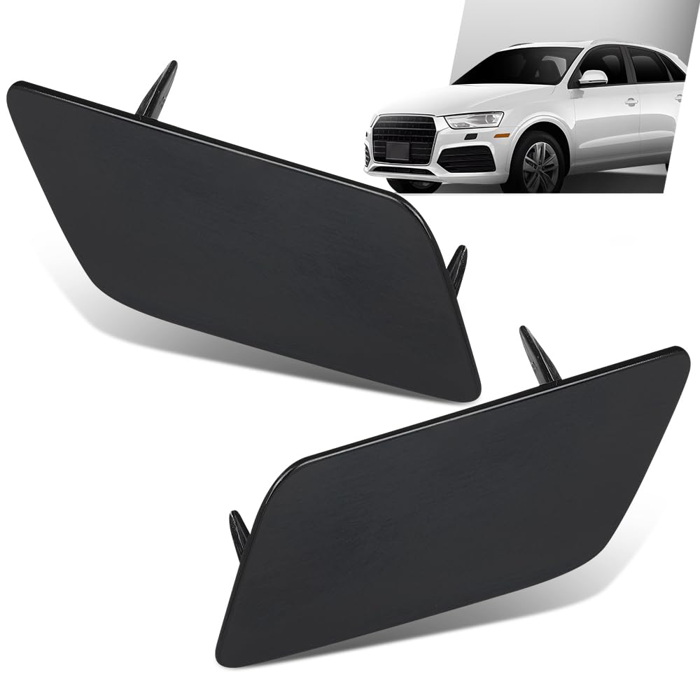 G-PLUS Pair Front Bumper Headlight Washer Cover, Compatible with Audi Q3 2015-2018, LH Driver & RH Passenger 2PCS, 8U0955276E, 8U0955275E