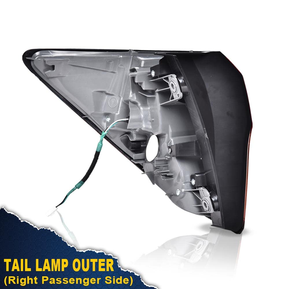 G-PLUS Tail Light Fit 2016 2017 2018 Honda HR-V EX/LX/EX-L Sport Utility 4-Door Sedan,(NOT Have the Side Light),Automotive Outer Brake Rear Lamp,Passenger Side (Right) Luces TraserasAssembly