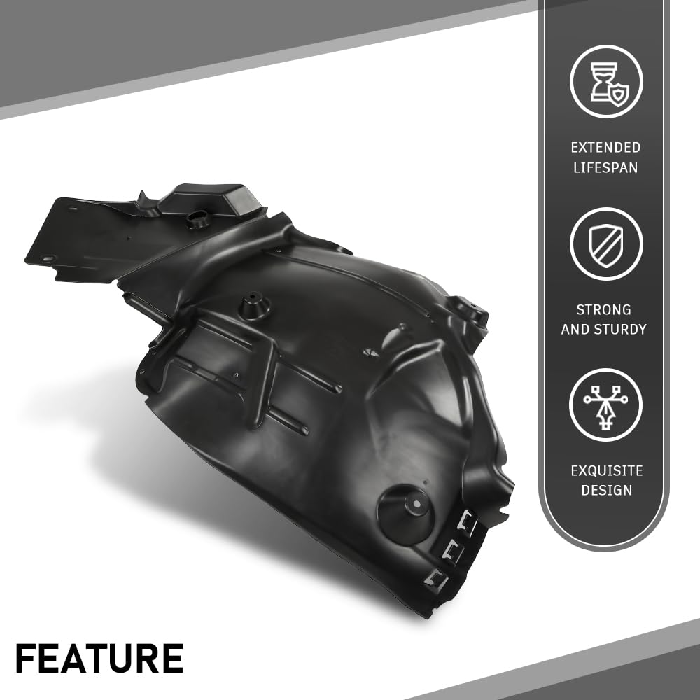 G-PLUS Rear Right Fender Liner Inner Assembly, Compatible with 2015-2017 Benz C300/ 2017 C43 AMG/ 2016-2017 Benz C63, Passenger Side, 205691280064, MB1249192