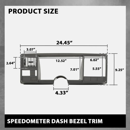 G-PLUS Speedometer Dash Bezel Trim Compatible with Chevy Silverado GMC Sierra Truck 1988-1994 Gray