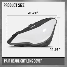 G-PLUS Headlight Lens Cover 2PCS for Benz E-Class W207 C207 2014-2016 Clear Side View