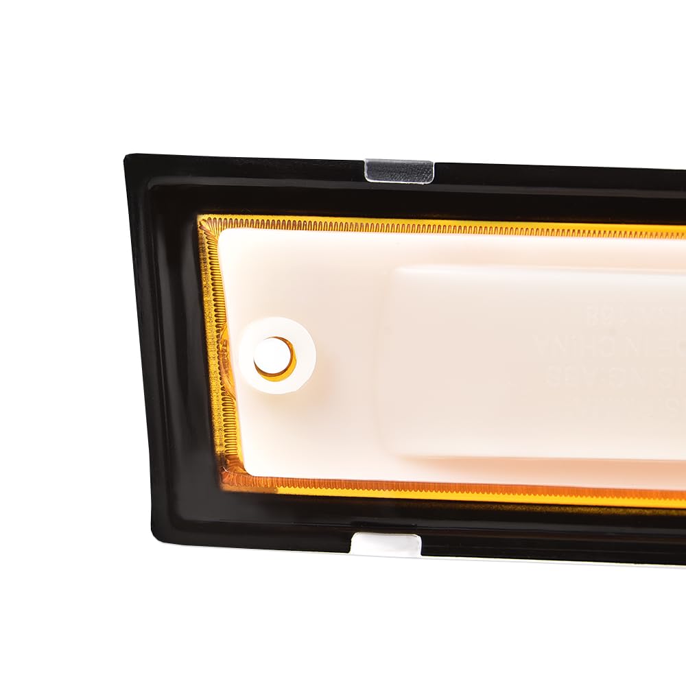 G-PLUS Pair Front Side Marker Lights Assembly Compatible With Chevy Blazer 1981-1991 /GMC Jimmy C/K R Pickup Side Chrome Bezel Marker Lamps Orange Lens 915557,91555