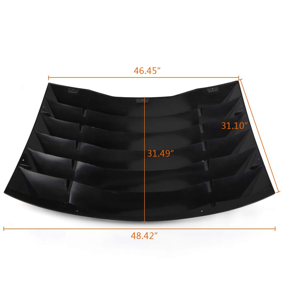 Rear Window Vent Louver Replacement for Dodge Charger 2011-2020 Windshield Sun Shade Cover Unpainted Black ABS 2012 2013 2014 2015 2016 2017 2018 2019