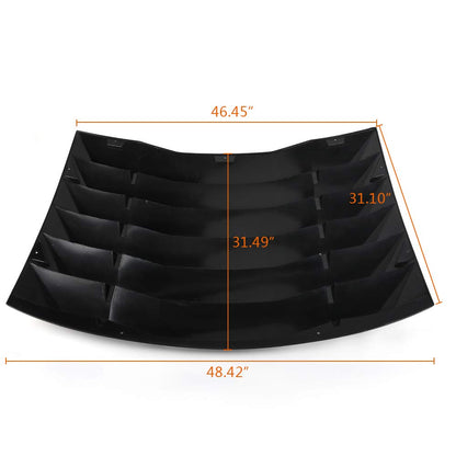 Rear Window Vent Louver Replacement for Dodge Charger 2011-2020 Windshield Sun Shade Cover Unpainted Black ABS 2012 2013 2014 2015 2016 2017 2018 2019