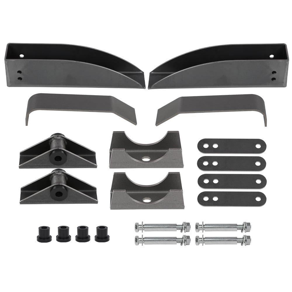 G-PLUS Rear Leaf Spring Relocation Pocket Set Compatible with Chevy Bel Air 210 150 1955 1956 1957 Front Spring Pockets, Axle Seats, Rear Frame, Notches, Spring Shackles