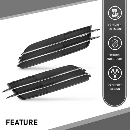 G-PLUS Pair Front Bumper Fog Light Grill Cover, Compatible with Audi A6/ A6 Quattro 2012 2013 2014 2015, Left Driver & Right Passenger Side 2PCS, 4G0807681, 4G0807682