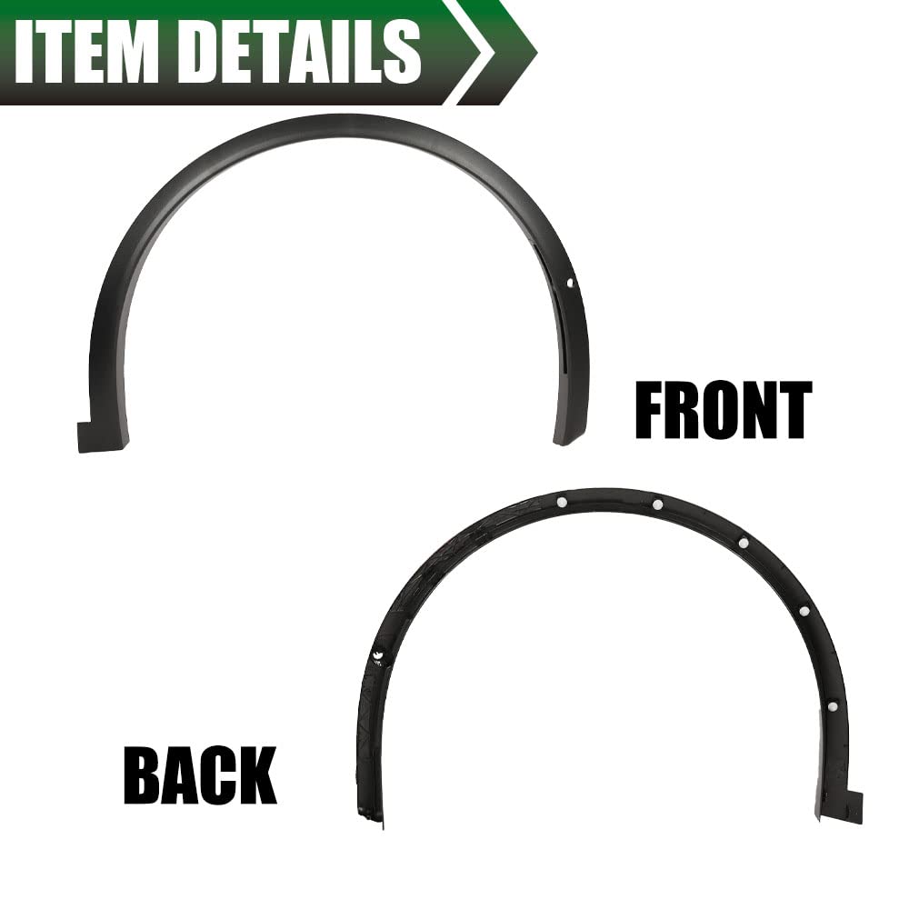 G-PLUS Rear Left and Right Fender Flare Molding Trim Compatible with Tesla Model X 2016-2023 Wheel Opening Molding Arch Trim 2PCS Black