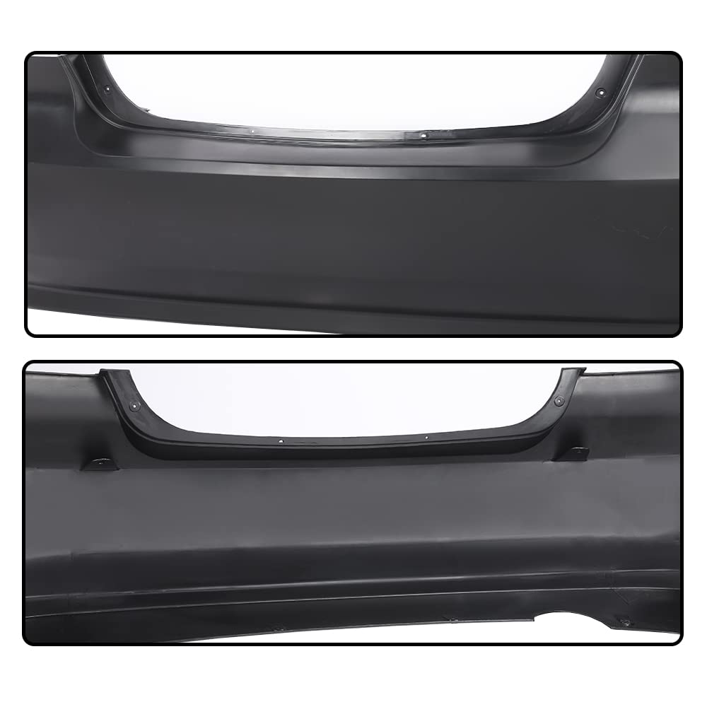 G-PLUS Rear Bumper Cover Compatible with Chevy Aveo Sedan LS LT 4Door 2007 2008 2009 2010 2011 Primed Black Bumper Cover 95978858 GM1100791