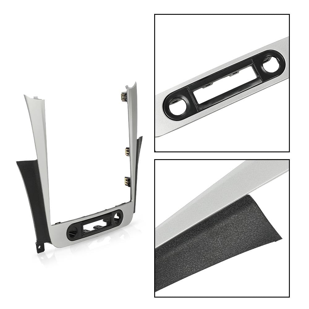 G-PLUS Radio Dash Bezel Trim Vent Compatible with Chevy Malibu 2008-2012 Sliver & Black Dashboard Cover