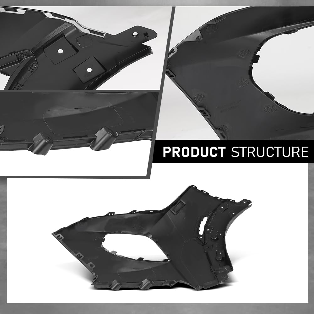 G-PLUS Front Bumper Cover Passenger Right Side Compatible with Chevy Trailblazer 2021-2022 NOT Fit RS Model 42749517, 42772012 Black