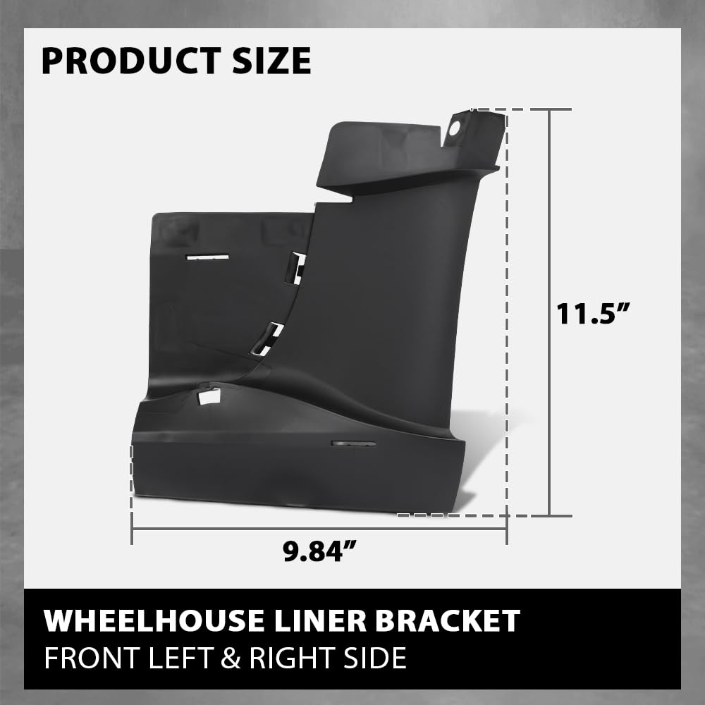 G-PLUS Front Bumper Lower Wheelhouse Liner Bracket Left+Right Compatible with Tesla Model 3 2017-2022 1084175-00-D, 1084177-00-D Black