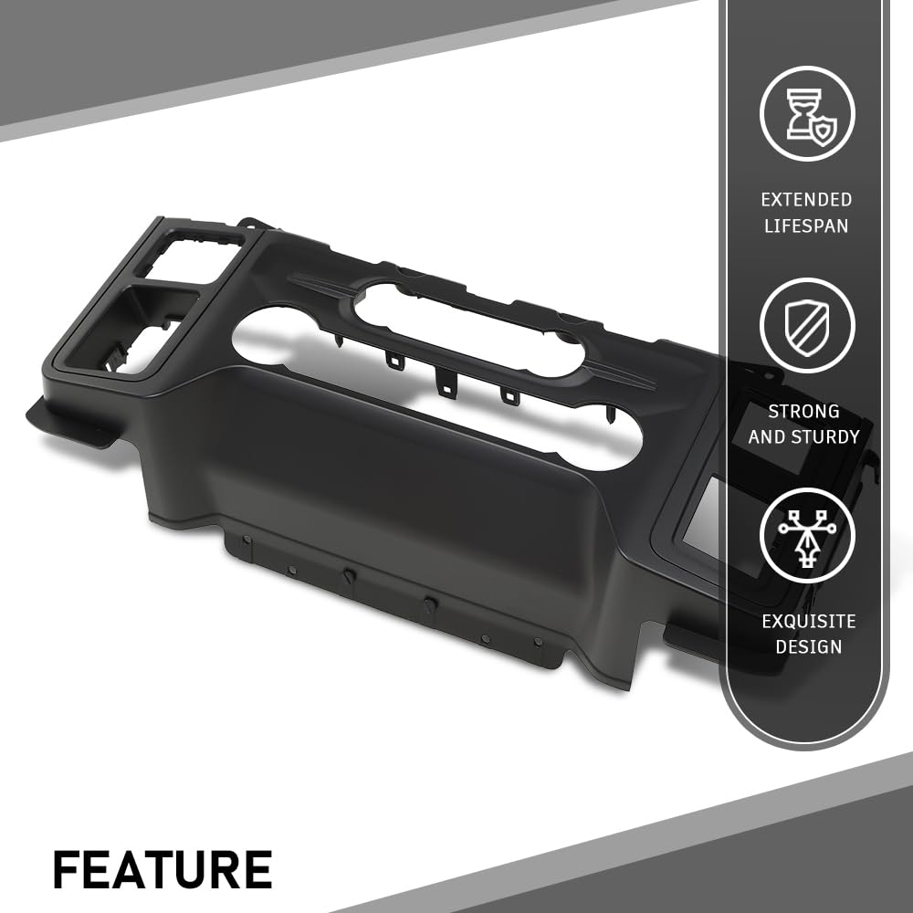 G-PLUS A/C Heater Climate Control Dash Trim Center Console Bezel Compatible with Ford F150 2021 2022 2023 Black