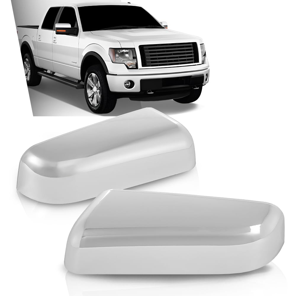G-PLUS Mirror Covers Left & Right 2pcs Silver Compatible with Ford F150 2009-2014 9L3Z17D743CA, 9L3Z17D742CA