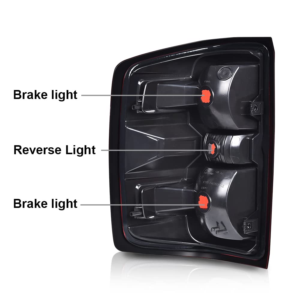 G-PLUS Tail Lights Assembly w/o Wiring Harness Fit Chevy Silverado 2500 HD 3500 HD/GMC Sierra 3500 HD 2016 2017 2018 2019 Left & Right Rear Brake Lamps, 23295939 84288723, Red Lens