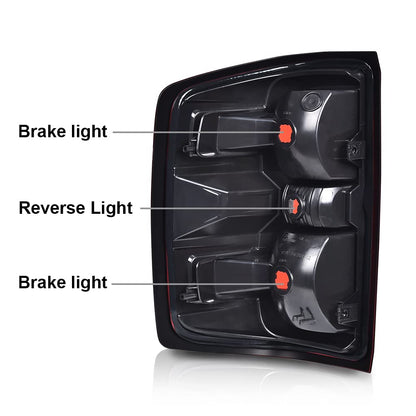 G-PLUS Tail Lights Assembly w/o Wiring Harness Fit Chevy Silverado 2500 HD 3500 HD/GMC Sierra 3500 HD 2016 2017 2018 2019 Left & Right Rear Brake Lamps, 23295939 84288723, Red Lens