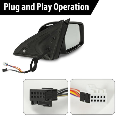 G-PLUS Rear View Mirror w/o Blind Spot Right Side Compatible with Benz GLE (W166)/GLS (X166) 2015-2019,Fit Benz GL (X166) 2012-2019,Fit Benz M (W166) 2012-2016 1668108300 1668108500 Glossy Black