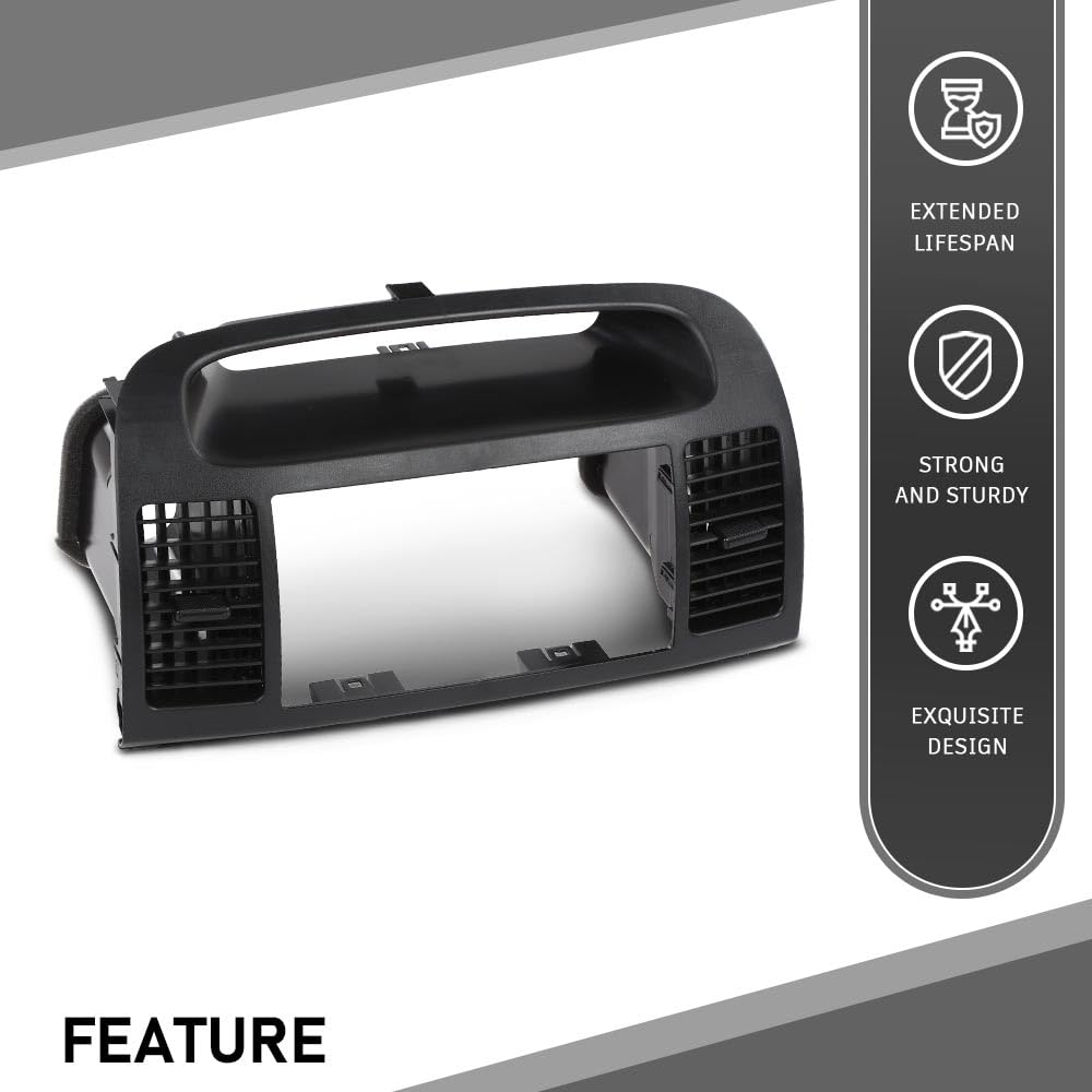 G-PLUS Center Dash Radio Bezel AC Air Vents Upper Trim Compatible with Toyota Camry 2002-2006 Black