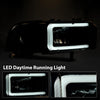 G-PLUS LED Light Strip Headlights Lamps w/o Bulbs Fit Dodge Ram 1500 1994-2001/Dodge Ram 2500 3500 1994-2002,Smoke Lens Black Housing Clear Reflector Bumper Headlamps,faros delanteros Assembly