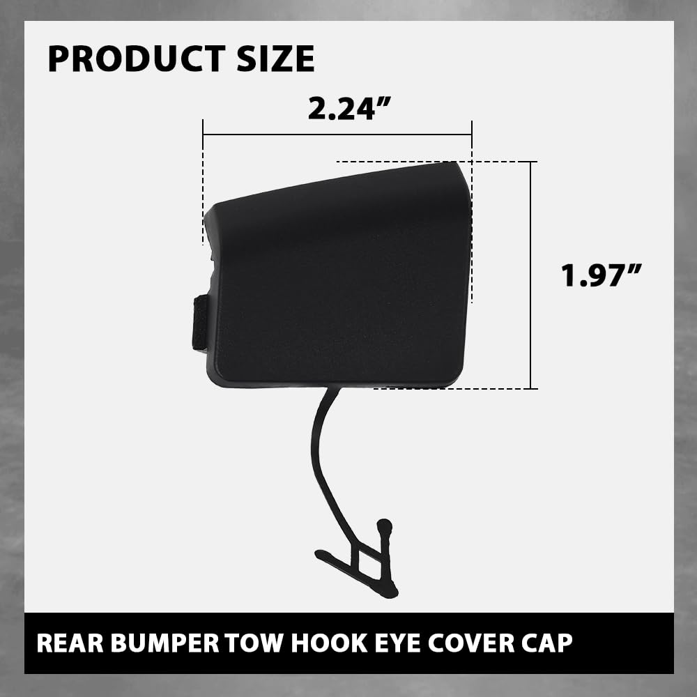 G-PLUS Rear Bumper Tow Hook Eye Cover Cap Compatible with Dodge Journey 2011-2019 Black 1TY40TZZAB